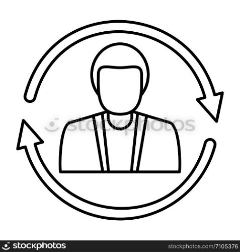 Customer retention icon. Outline illustration of customer retention vector icon for web design isolated on white background. Customer retention icon, outline style