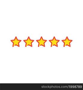 customer review icon, five stars vector illustration