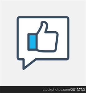 customer review icon, flat illustration