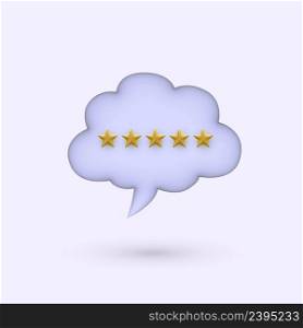 Customer review rating and client feedback concept. 3d vector illustration.. Customer review rating and client feedback concept. 3d vector.