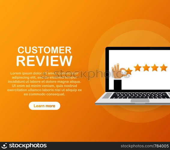 Customer review, Usability Evaluation, Feedback, Rating system isometric concept. Vector stock illustration