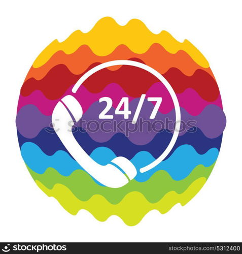 Customer service 24/7 Rainbow Color Icon for Mobile Applications and Web EPS10. Customer service 24/7 Rainbow Color Icon for Mobile Applications