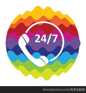 Customer service 24/7 Rainbow Color Icon for Mobile Applications and Web EPS10. Customer service 24/7 Rainbow Color Icon for Mobile Applications