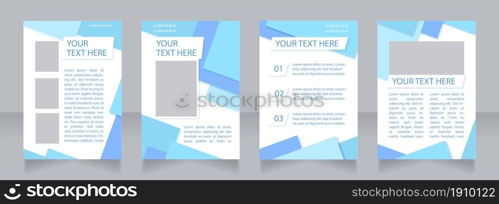 Customer service advertising blank brochure layout design. Vertical poster template set with empty copy space for text. Premade corporate reports collection. Editable flyer paper pages. Customer service advertising blank brochure layout design