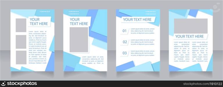 Customer service advertising blank brochure layout design. Vertical poster template set with empty copy space for text. Premade corporate reports collection. Editable flyer paper pages. Customer service advertising blank brochure layout design