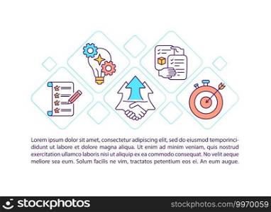 Customer service checklist concept icon with text. Company brainstorming PPT page vector template. Strategic plan increase sales. Brochure, magazine, booklet design element with linear illustrations. Customer service checklist concept icon with text