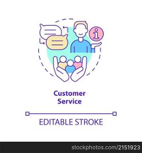 Customer service concept icon. Skills for human resources abstract idea thin line illustration. Isolated outline drawing. Editable stroke. Roboto-Medium, Myriad Pro-Bold fonts used. Customer service concept icon