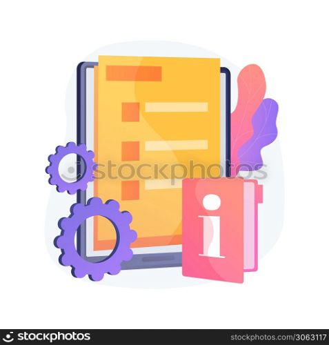 Customer service guide abstract concept vector illustration. Customer service tutorial, excellence training manual, employee tips, implementation guide, educational information abstract metaphor.. Customer service guide abstract concept vector illustration.