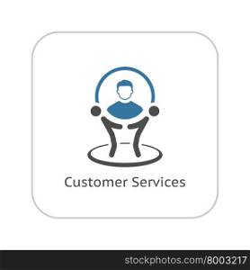 Customer Service Icon. Business Concept.. Customer Service Icon. Flat Design. Business Concept. Isolated Illustration.