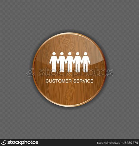 Customer service wood application icons