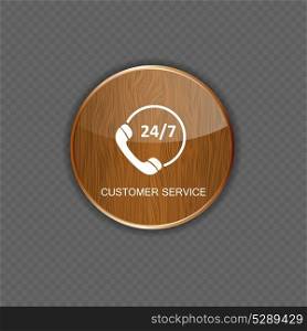 Customer service wood application icons