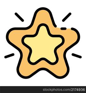 Customer star excellence icon. Outline customer star excellence vector icon color flat isolated. Customer star excellence icon color outline vector