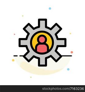 Customer Support, Employee, Service, Support Abstract Flat Color Icon Template