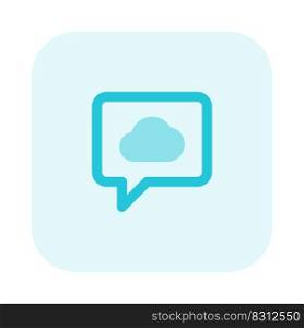 Customer support of cloud storage provider with chat bubble