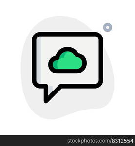 Customer support of cloud storage provider with chat bubble