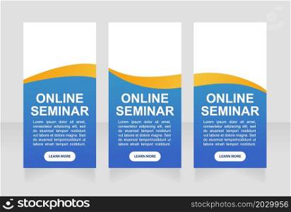 Customer support seminar web banner design template. Vector flyer with text space. Advertising placard with customized copyspace. Promotional printable poster for advertising. Graphic layout. Customer support seminar web banner design template