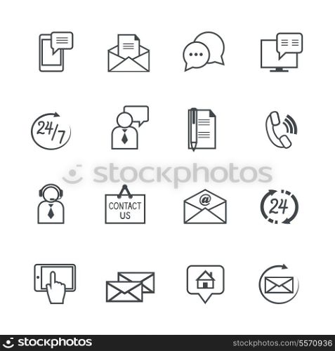 Customer support service contact us pictograms collection isolated vector illustration