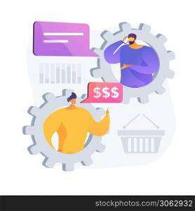 Customer support service. Online helpdesk, client helpline, hotline call. Technical support center operator consulting user, telemarketing buyer. Vector isolated concept metaphor illustration. Online store customer support vector concept metaphor