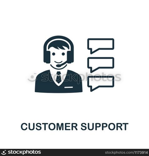 Customer Support vector icon illustration. Creative sign from icons collection. Filled flat Customer Support icon for computer and mobile. Symbol, logo vector graphics.. Customer Support vector icon symbol. Creative sign from icons collection. Filled flat Customer Support icon for computer and mobile