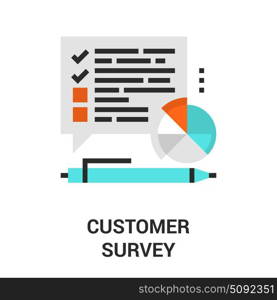 customer survey icon. Modern flat line vector illustration icon design concept. Icon for mobile and web graphics. Flat line symbol, logo creative concept. Simple and clean flat line pictogram