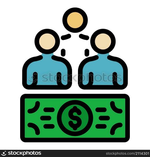 Customers money icon. Outline customers money vector icon color flat isolated. Customers money icon color outline vector