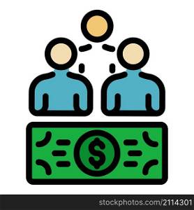 Customers money icon. Outline customers money vector icon color flat isolated. Customers money icon color outline vector
