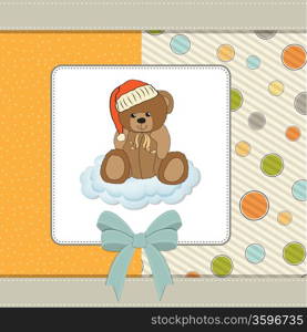 customizable greeting card with teddy bear