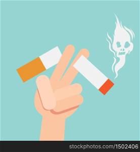 cut a cigarettes,concept for anti smoking,vector illustration.
