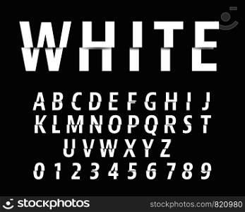 Cut alphabet font template. Letters and numbers cutting design. Vector illustration.. Cut alphabet font template. Letters and numbers cutting design