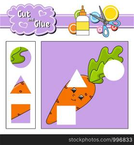 Cut and glue. Education developing worksheet. Activity page. Game for children. Isolated vector illustration in cute cartoon style.