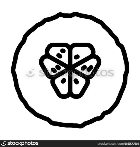 cut cucumber line icon vector. cut cucumber sign. isolated contour symbol black illustration. cut cucumber line icon vector illustration