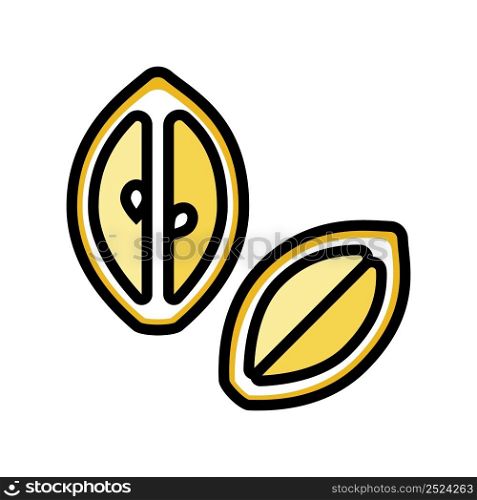 cut lemon color icon vector. cut lemon sign. isolated symbol illustration. cut lemon color icon vector illustration