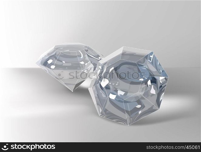 Cut of gemstones. two luxury eight cut stones