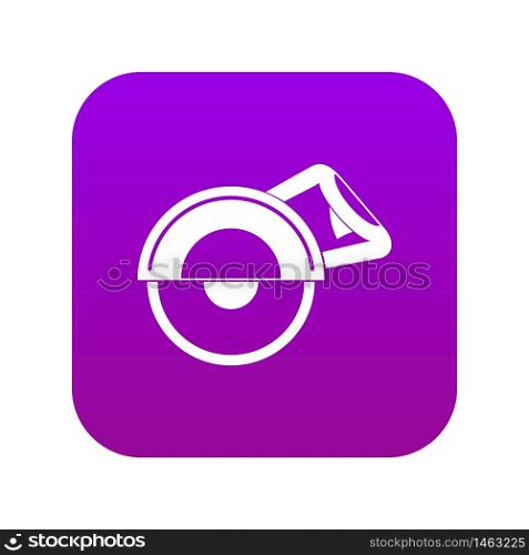 Cut off machine icon digital purple for any design isolated on white vector illustration. Cut off machine icon digital purple