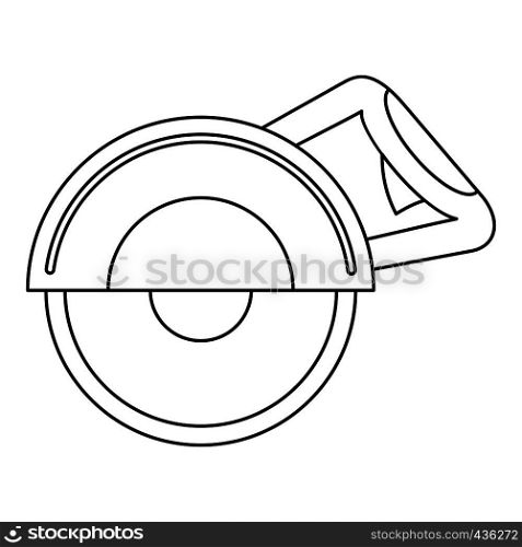 Cut off machine icon in outline style isolated on white background vector illustration. Cut off machine icon, outline style