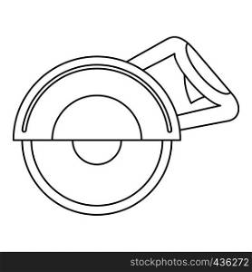 Cut off machine icon in outline style isolated on white background vector illustration. Cut off machine icon, outline style