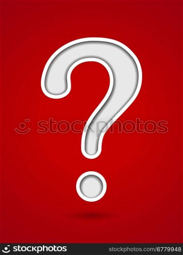 Cut out hole question mark on red background
