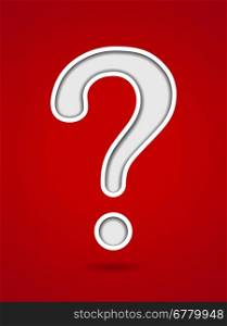 Cut out hole question mark on red background