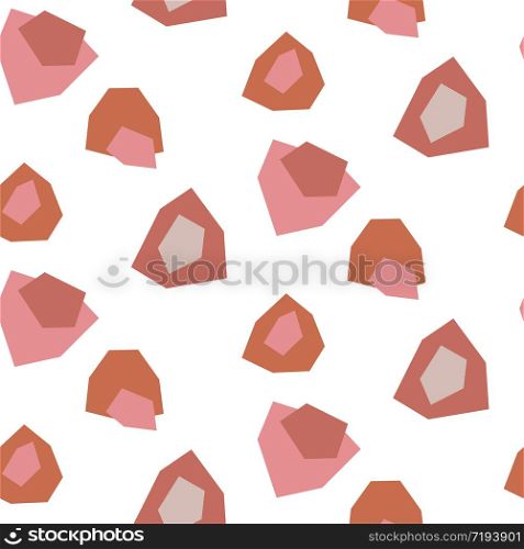 Cut out paper abstract stains modern shapes seamless pattern. Blush pale brown repeat background for wrap, textile and print design. Earthy terra colors texture objects.. Cut out paper abstract stains modern shapes seamless pattern. Blush pale brown repeat background for wrap, textile and print design.