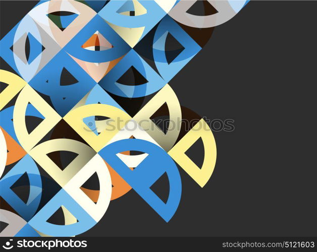 Cut paper circles, mosaic mix geometric pattern design. Cut paper circles, mosaic mix geometric pattern design. Business or technology presentation template, brochure or flyer layout, or geometric web banner