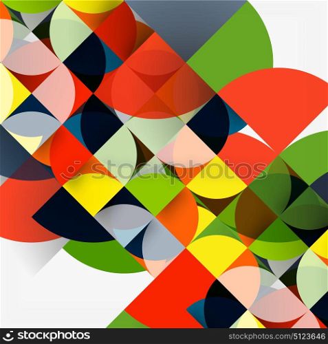 Cut paper circles, mosaic mix geometric pattern design. Cut paper circles, mosaic mix geometric pattern design. Business or technology presentation template, brochure or flyer layout, or geometric web banner