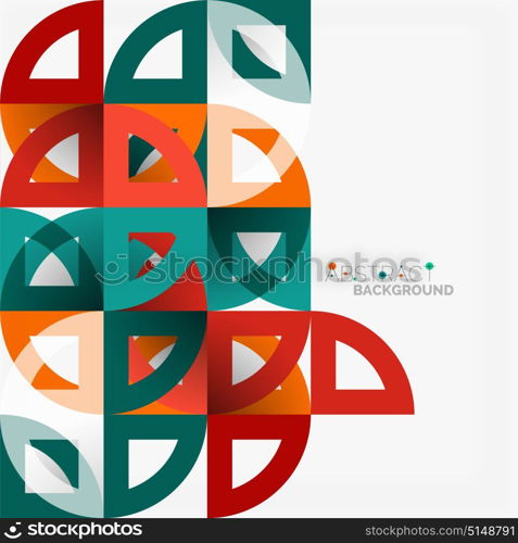 Cut paper circles, mosaic mix geometric pattern design. Cut paper circles, mosaic mix geometric pattern design. Business or technology presentation template, brochure or flyer layout, or geometric web banner