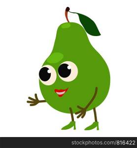 Cut pear icon. Cartoon illustration of cut pear vector icon for web. Cut pear icon, cartoon style
