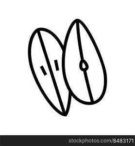 cut pear slices line icon vector. cut pear slices sign. isolated contour symbol black illustration. cut pear slices line icon vector illustration