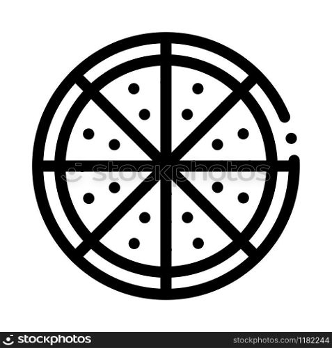 Cut Pizza Icon Vector. Outline Cut Pizza Sign. Isolated Contour Symbol Illustration. Cut Pizza Icon Vector Outline Illustration