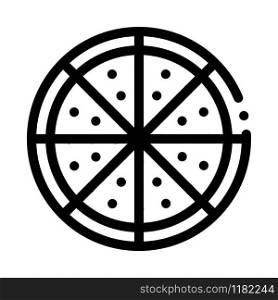 Cut Pizza Icon Vector. Outline Cut Pizza Sign. Isolated Contour Symbol Illustration. Cut Pizza Icon Vector Outline Illustration