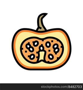cut pumpkin color icon vector. cut pumpkin sign. isolated symbol illustration. cut pumpkin color icon vector illustration