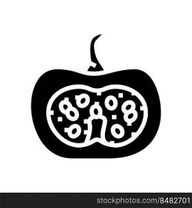 cut pumpkin glyph icon vector. cut pumpkin sign. isolated symbol illustration. cut pumpkin glyph icon vector illustration