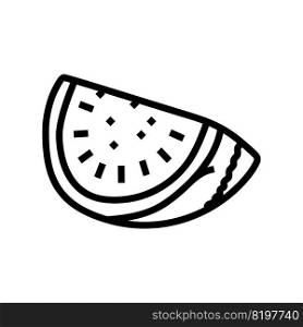 cut slice watermelon line icon vector. cut slice watermelon sign. isolated contour symbol black illustration. cut slice watermelon line icon vector illustration