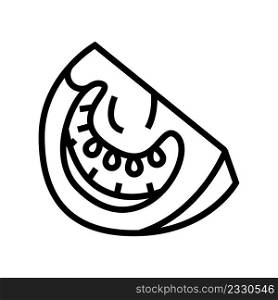 cut tomato line icon vector. cut tomato sign. isolated contour symbol black illustration. cut tomato line icon vector illustration